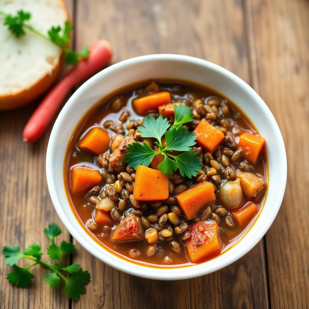 Guiso de lentejas con vegetales